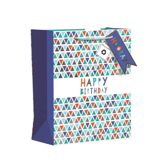 28 GIFT BAG – CHEVRON BIRTHDAY LARGE - Image 1