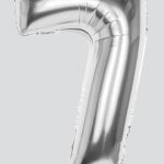 86CM SILVER NUMBER 7 FOIL BALLOON