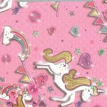 GIFT WRAP – UNICORN GIRL (2 SHEETS + 2 TAGS)
