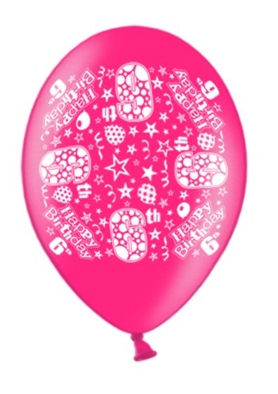 32 BALLOON PRINTED AGE 6 - Image 1