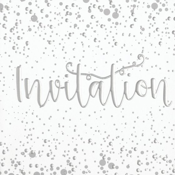 32 CARD INVITES BLUE FOIL - Image 1