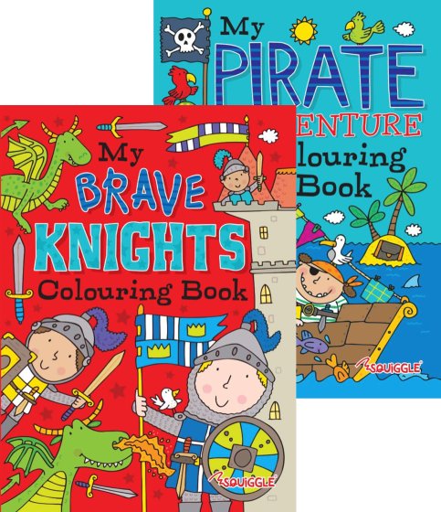 33 COLOURING BOOK – PIRATES & KNIGHTS - Image 1