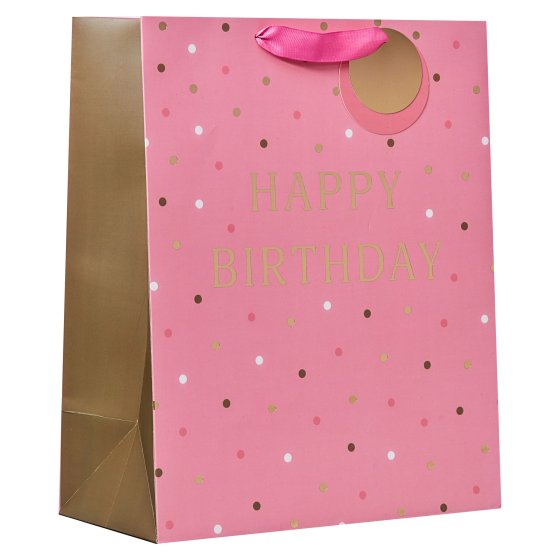 33 HAPPY BIRTHDAY PINK LARGE GIFT BAG - Image 1