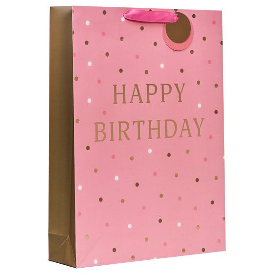 34 HAPPY BIRTHDAY PINK EXTRA LARGE GIFT BAG - Image 1