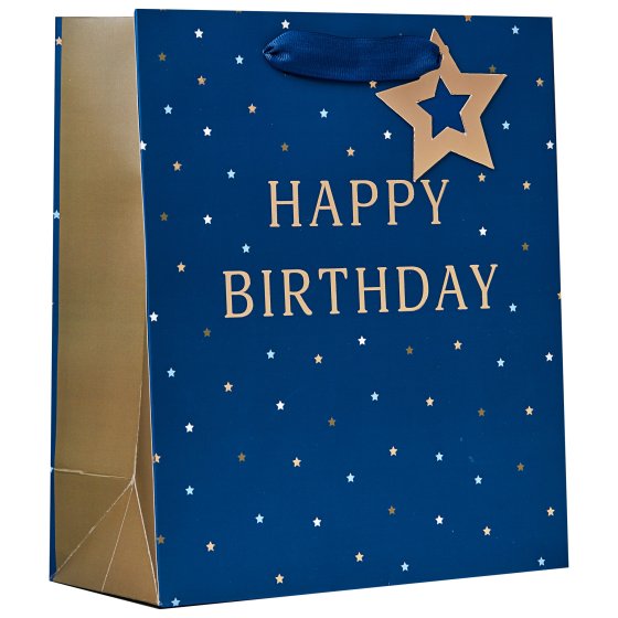 40 HAPPY BIRTHDAY BLUE MEDIUM GIFT BAG - Image 1