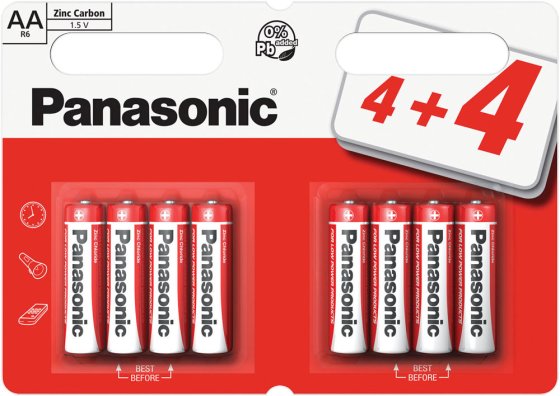 41 BATTERIES PANASONIC ZINC AA (4 + 4 PACK) - Image 1