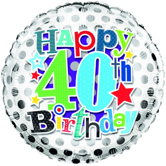 47 BALLOON 18IN FOIL AGE 40 MALE - Image 1