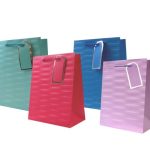 GIFT BAG EMBOSSED BRIGHTS MED