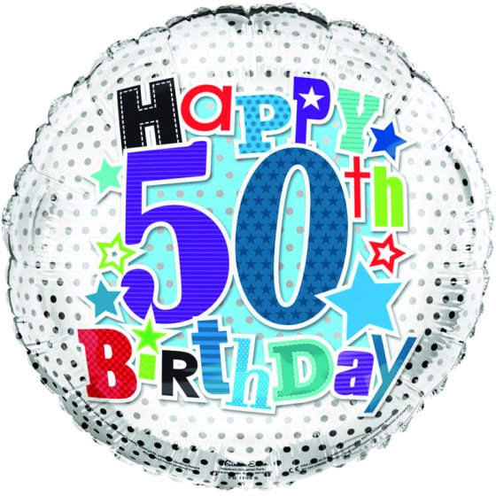 48 BALLOON 18IN FOIL AGE 50 MALE - Image 1