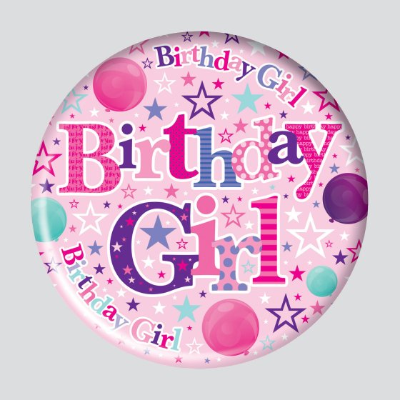 50 BIRTHDAY GIRL BADGE – LARGE - Image 1