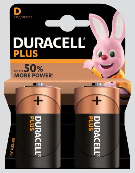 51 BATTERIES DURACELL PLUS D 2PK - Image 1
