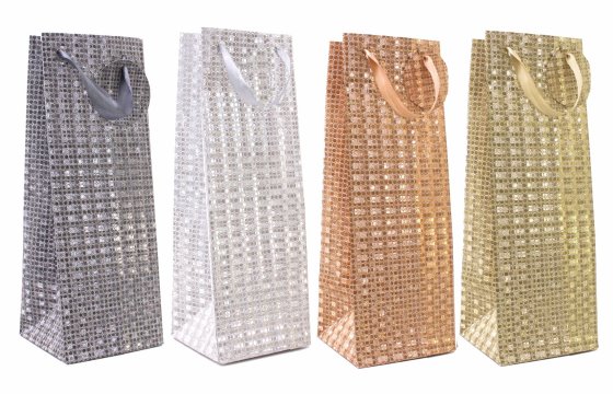 51 BOTTLE BAG GLITTER 4 ASSORTED - Image 1