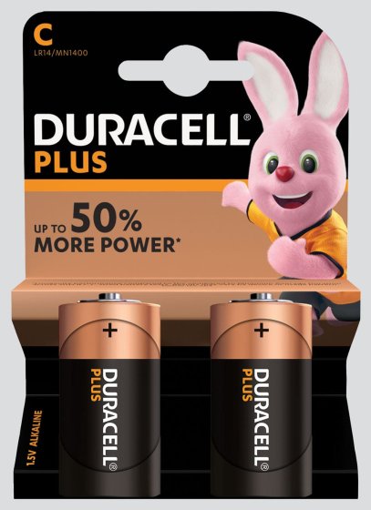 53 BATTERIES DURACELL PLUS C 2PK - Image 1