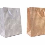 GIFT BAG GLITTER MED 4 ASSORTED