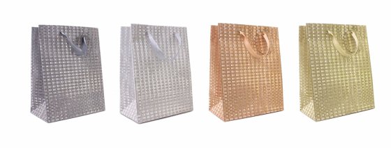 53 GIFT BAG GLITTER MED 4 ASSORTED - Image 1