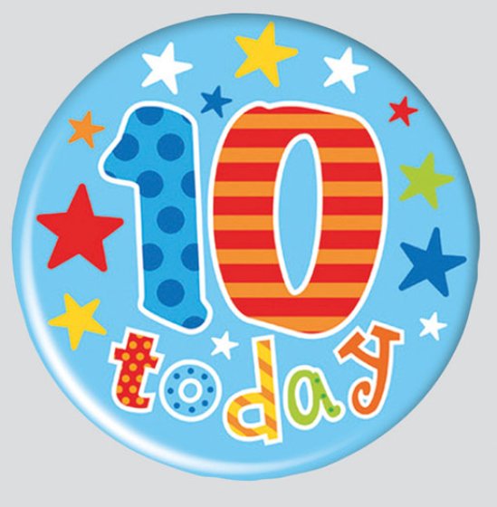 53 AGE 10 BIRTHDAY BADGE – MIXED DESIGNS - Image 1