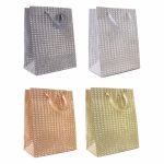 GIFT BAG GLITTER LRG 4 ASSORTED