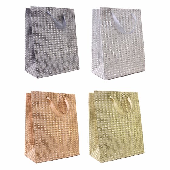 54 GIFT BAG GLITTER LRG 4 ASSORTED - Image 1