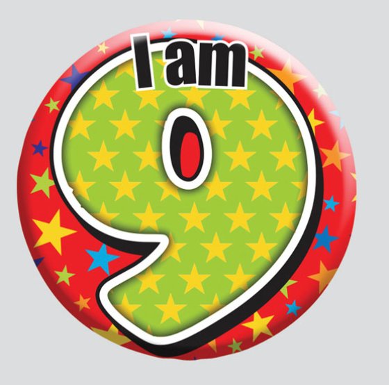 54 AGE 9 BIRTHDAY BADGE – MIXED DESIGNS - Image 1