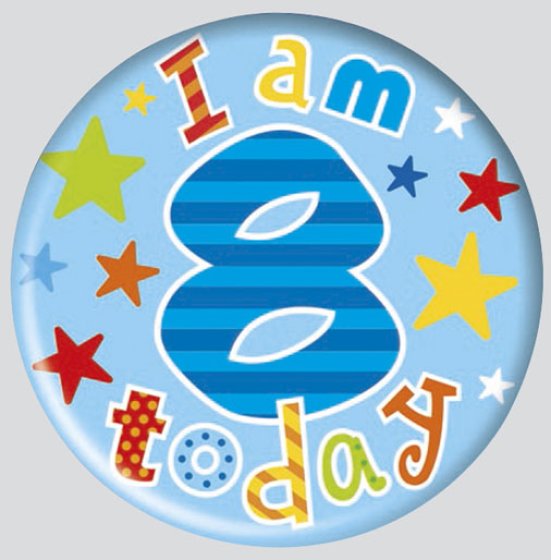55 AGE 8 BIRTHDAY BADGE – MIXED DESIGNS - Image 1