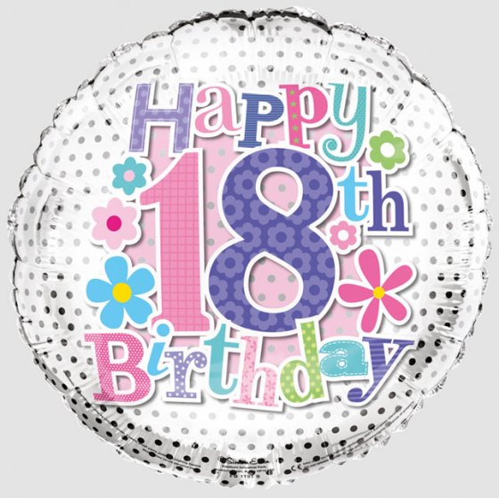 55 FOIL BALLOON AGE 18 FEMALE - Image 1
