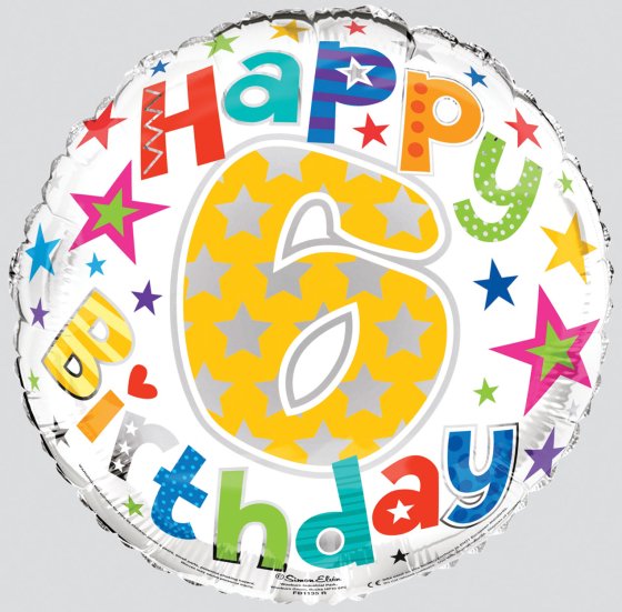 56 FOIL BALLOON AGE 6 UNISEX - Image 1