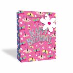 GIFT BAG – GIRLS BUTTERFLIES HAPPY BIRTHDAY LARGE