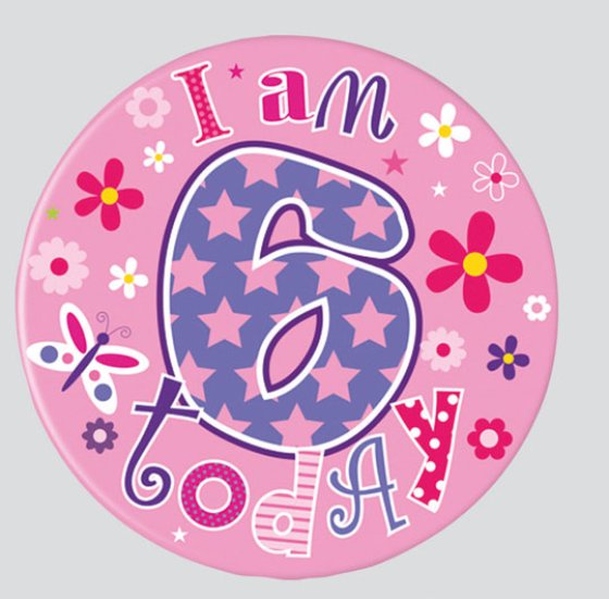 57 AGE 6 BIRTHDAY BADGE – MIXED DESIGNS - Image 1