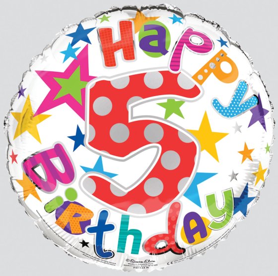 57 FOIL BALLOON AGE 5 UNISEX - Image 1