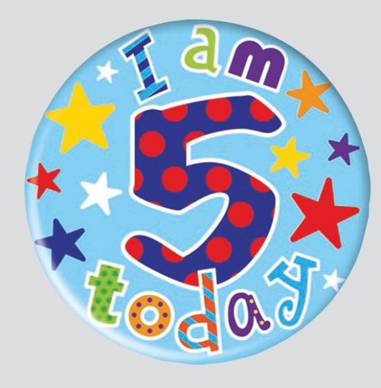58 AGE 5 BIRTHDAY BADGE – MIXED DESIGNS - Image 1