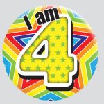 AGE 4 BIRTHDAY BADGE – MIXED DESIGNS