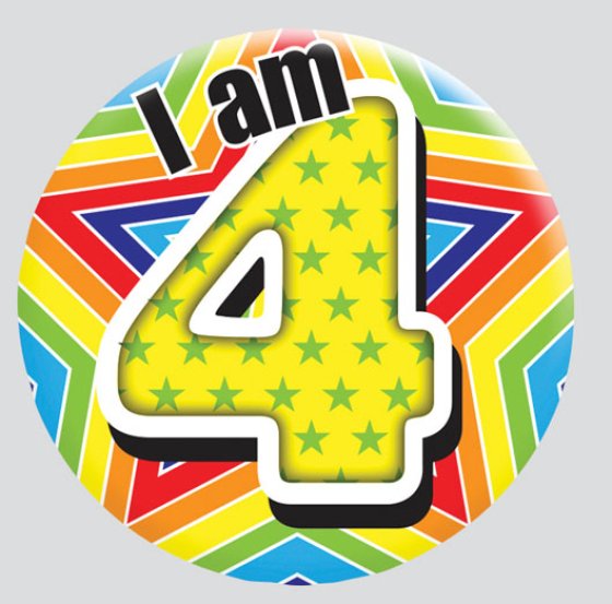 59 AGE 4 BIRTHDAY BADGE – MIXED DESIGNS - Image 1