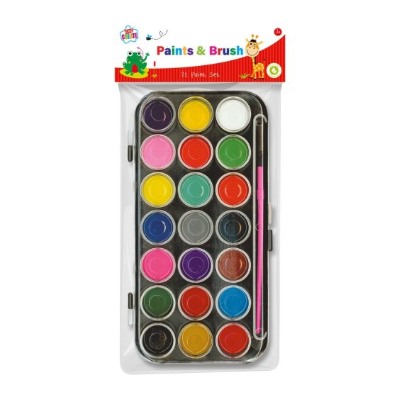 6 PAINTS N BRUSH SET KIDS CREATE - Image 1