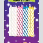 CANDLES SPIRAL ASST GLITTER 18