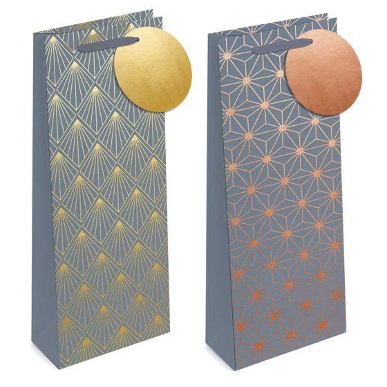 60 BOTTLE BAG GREY FOIL GEO - Image 1