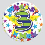 AGE 3 BIRTHDAY BADGE – MIXED DESIGNS