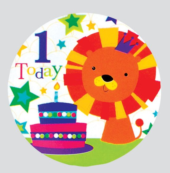 62 AGE 1 BIRTHDAY BADGE – MIXED DESIGNS - Image 1