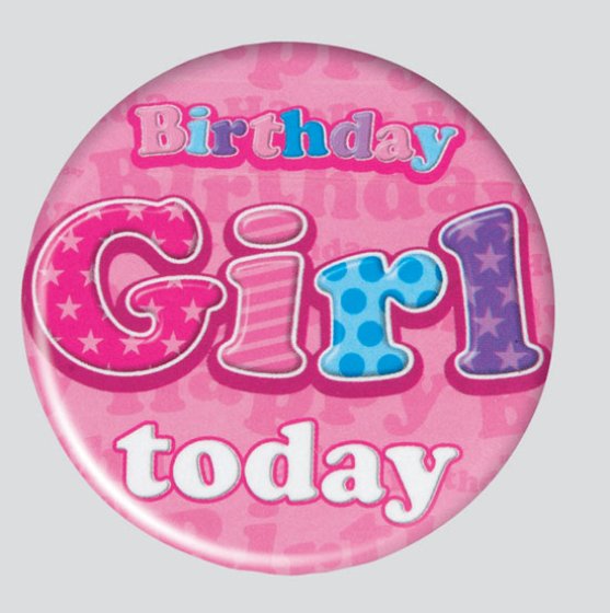 64 BIRTHDAY GIRL BADGE – MIXED DESIGNS - Image 1
