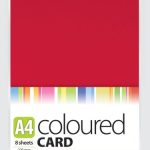 A4 COLOURED CARD – 8 SHEETS (220GSM)