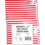 PAPER BAG RED STRIPE 17X 22 10