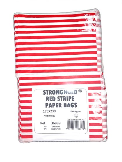 68 PAPER BAG RED STRIPE 17X 22 10 - Image 1