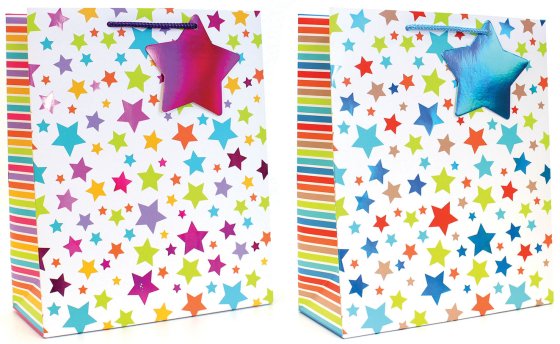 68 GIFT BAG STAR LARGE 2 DESIGNS - Image 1