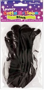 BALLOONS SATIN 11IN 8S BLACK - Image 2