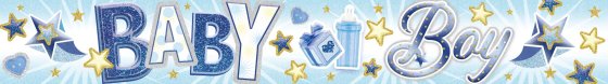 70 BABY BOY PARTY BANNER – 2.7 M - Image 1