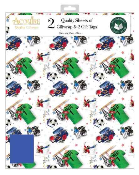 73 SPORTING GREATS GIFT WRAP SET - Image 1