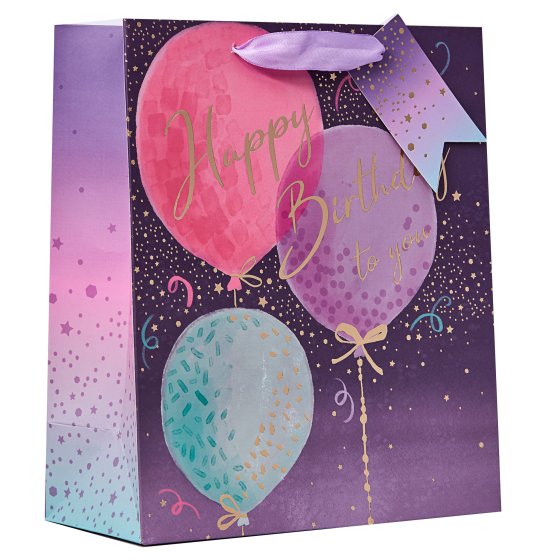 74 GIFT BAG – HAPPY BIRTHDAY BALLOONS SMALL - Image 1