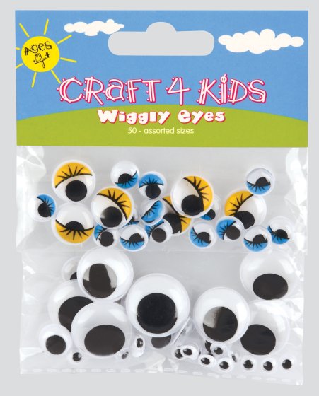 75 WIGGLY EYES – 50 ASSORTED SIZES - Image 1