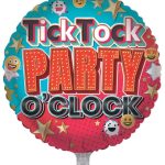 FOIL BALLOON TICK TOCK PARTY O’CLOCK