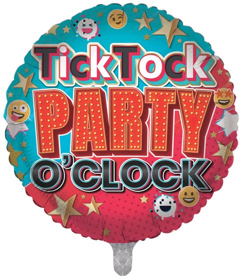 78 FOIL BALLOON TICK TOCK PARTY O’CLOCK - Image 1