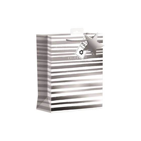 79 GIFT BAG MED SILVER CELEBRATE - Image 1